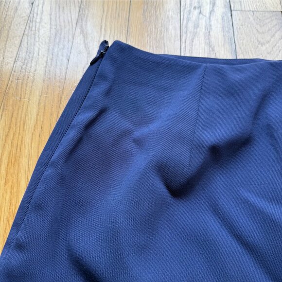 Prada Size 6 Navy Blue Virgin Wool Mini Pencil Skirt With Silk-Cupro Lining - Picture 15 of 15